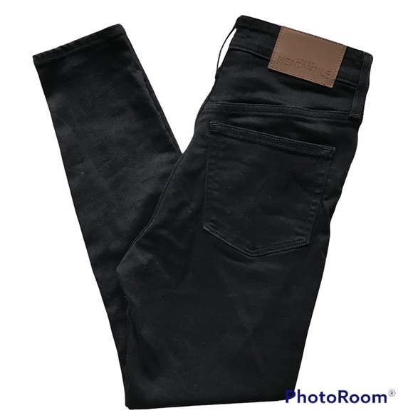 J. Crew Mercantile Curvy 10" highest-rise skinny jean in black denim size 28